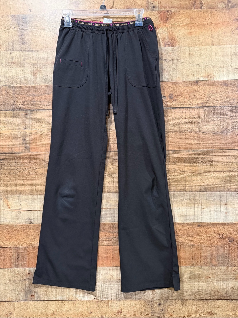 HeartSoul Tall Black Women’s Drawstring Scrub Pants Size Small Long